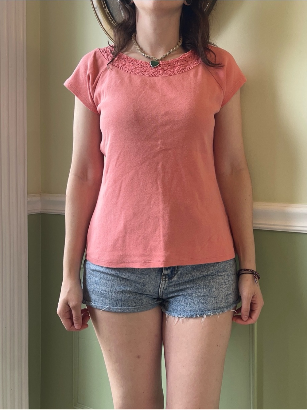 Dress Barn Y2K coral crochet top